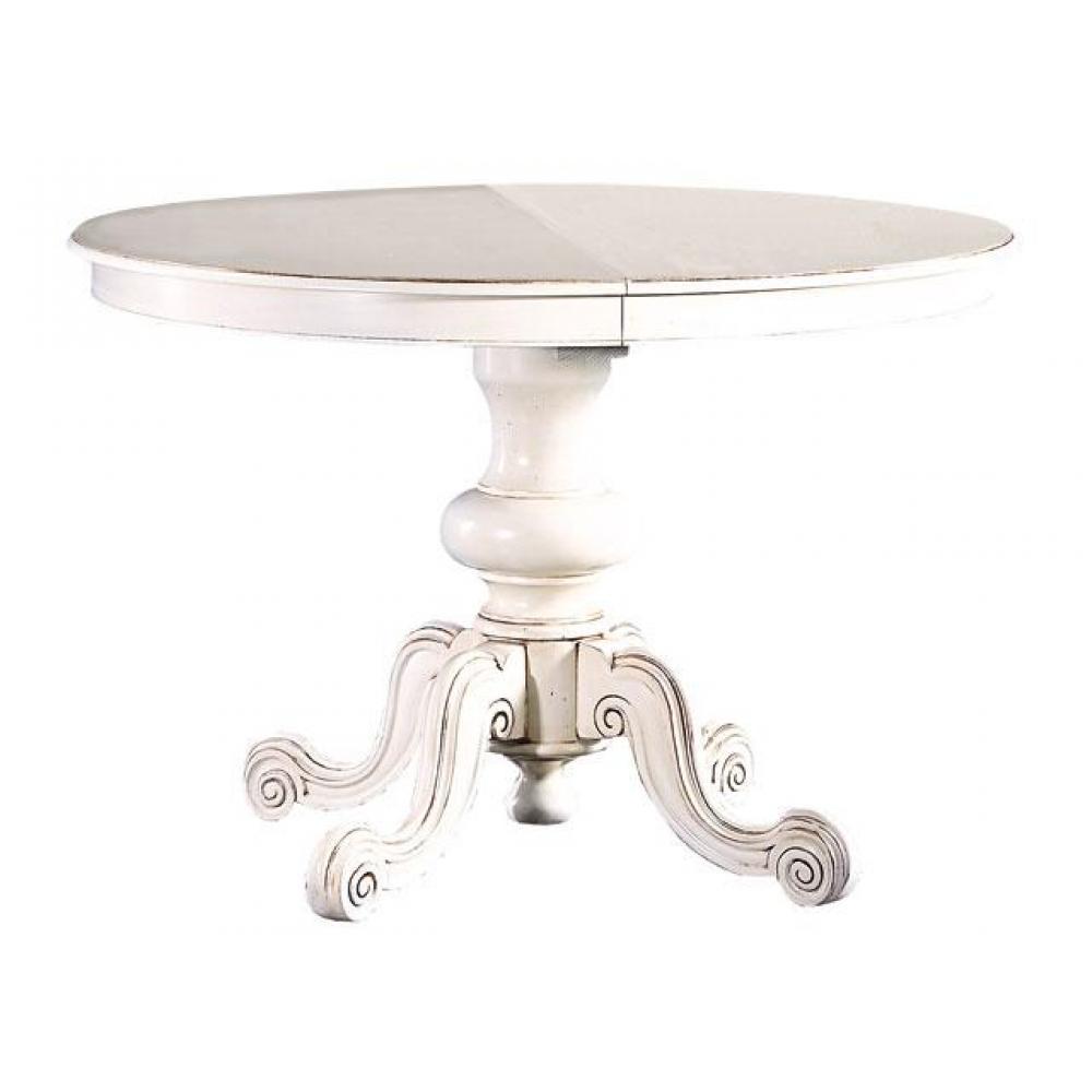 fam okruhly kruhovy stol jedalensky stol antik patinovany biely rozkladaci vyklapaci jedalen centralna noha klasicky svetly stol mediteransky rustikalny country vintage nabytok.jpg